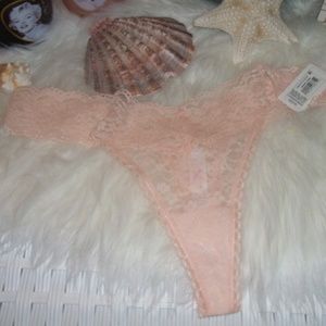 light  coral  lace   thong